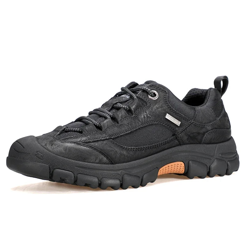 HUMTTO Hiking Shoes Men Genuine Leather Men's Sports Shoes Non-slip Winter Outdoor Safety Sneakers Breathable Trekking for Boots