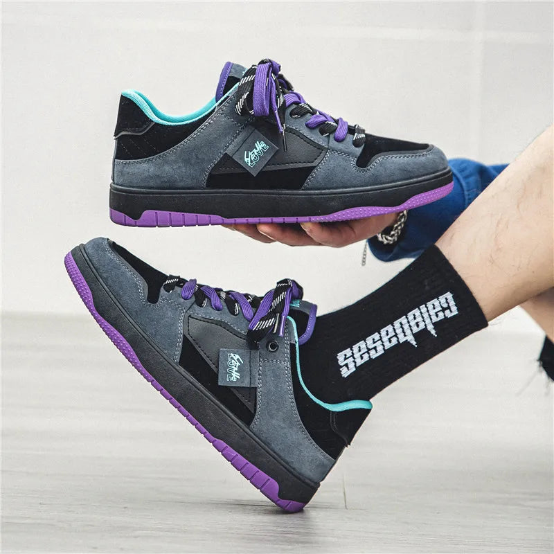 Men's flat casual shoes four seasons breathable light soft-sole non-slip comfort outdoor running sneakers fashion walking shoes