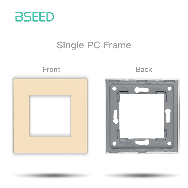 BSEED Mechanical Button Switch 1/2/3Gang 1/2Way USB Type-C Charge Port Wall Power Outlet DIY Function Part Plastic Frame Only