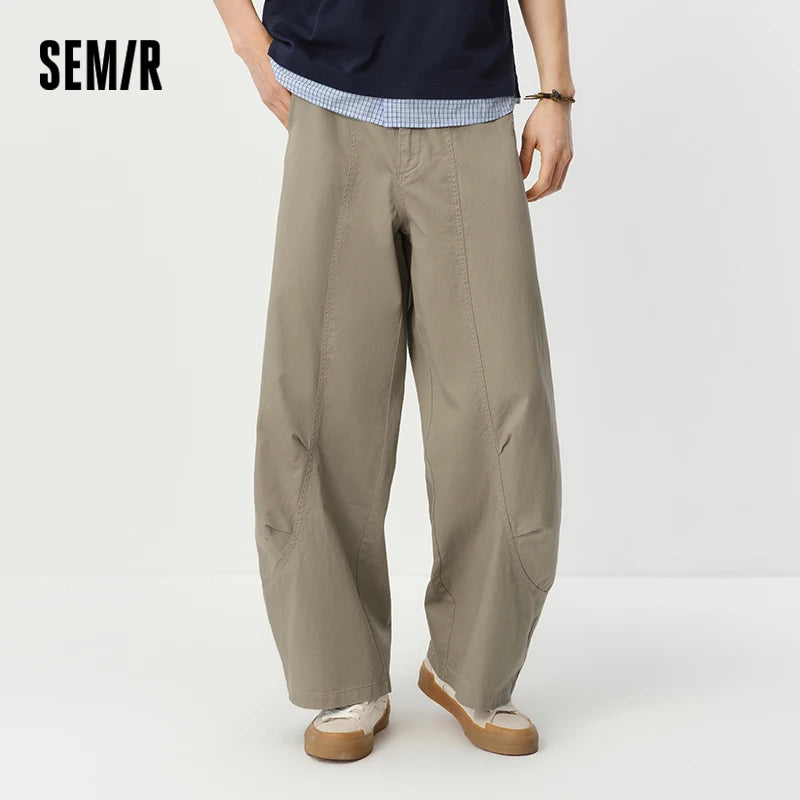 Semir Men Pants 3D 2026 Cut Curved Cut Pleated Straight Urban Casual Everyday Style Soft Comfortable Daily Wear Trendy