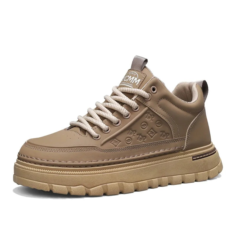 Men's thick-sole higt top casual boots Four seasons light non-slip comfort outdoor boots Fashion youth walking sports work boots