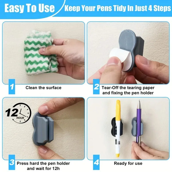 1/2pcs Upgraded Silicone Pen Holders, Adhesive Organizer for Desk and Wall, Office and Home Study Storage Accessories.