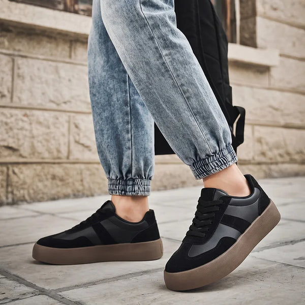 Men Women's Retro Height Increasing Casual Shoes Soft Sole Four Seasons Breathable Comfortable Outdoor Couple Walking Sneakers