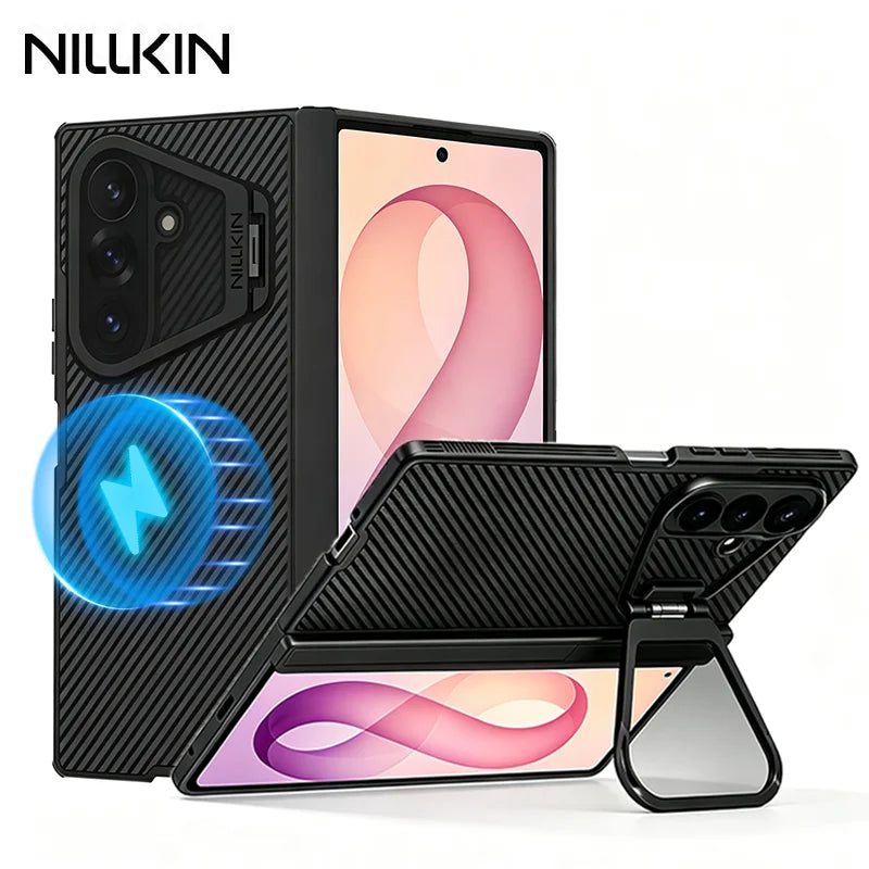 NILLKIN For Samsung Galaxy Z Fold 8 Ultra Magsafe Case with S-Pen Camshield Prop Magnetic Back Cover with Stand for Fold 8 Ultra