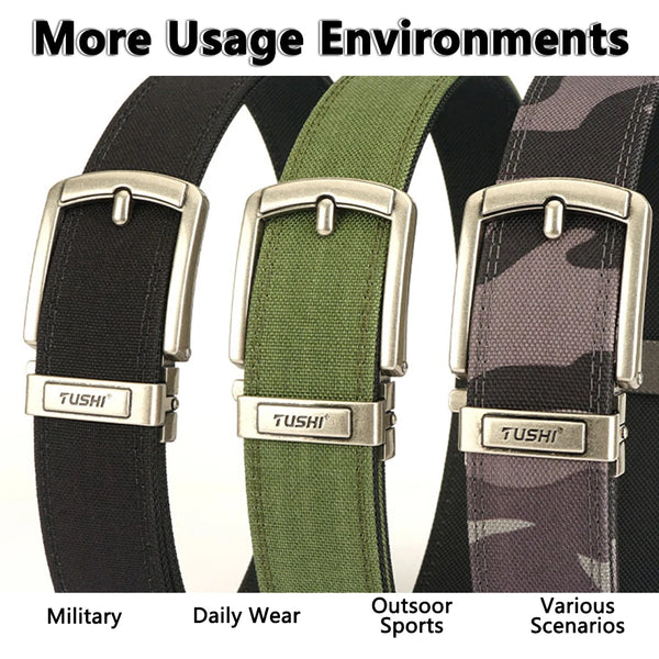 TUSHI New Military Belt for Men Sturdy Nylon Metal Automatic Buckle Police Duty Belt Tactical Outdoor Girdle IPSC Accessories