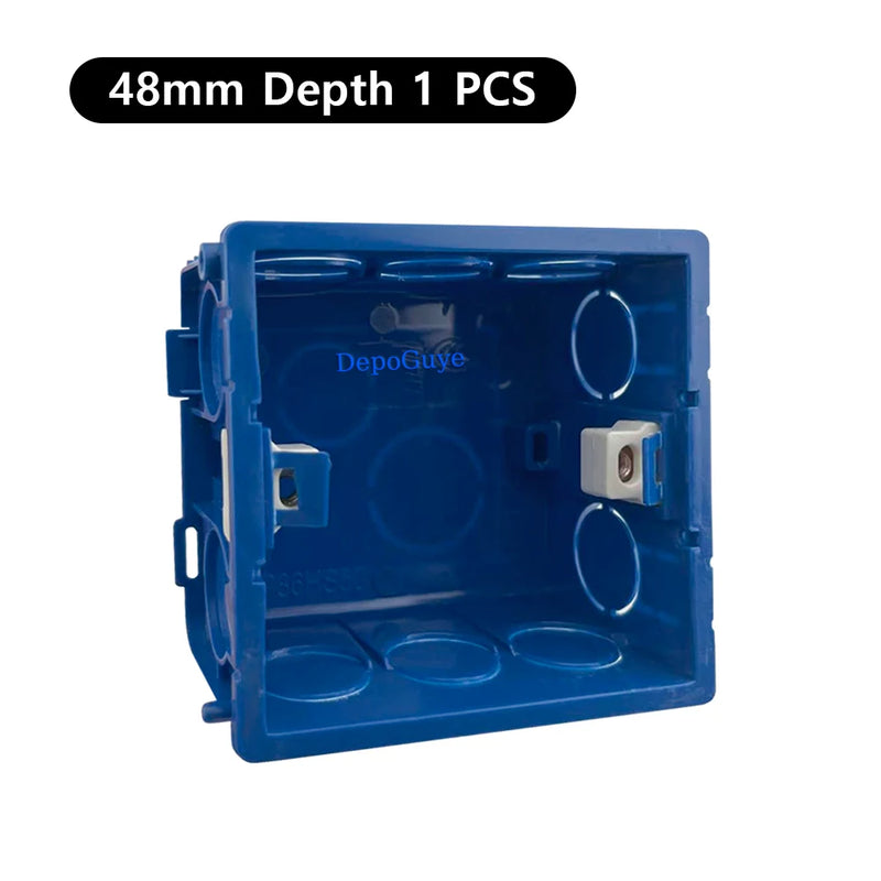 Model 86 General Electric mounting box, switch socket junction box hidden inside mounting box, electrical socket and accessories