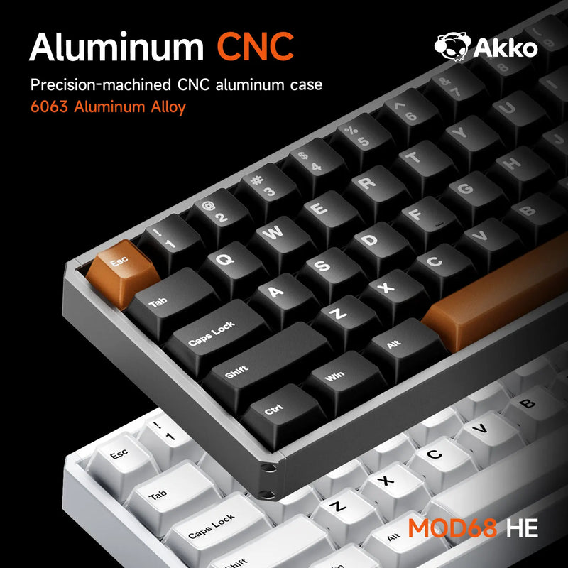 Akko MOD68 HE Keybaord Aluminum CNC 65% Magnetic Switch Rapid Trigger 0.005mm 8K ARGB Gaming Custom Mechanical Keyboard Gasket