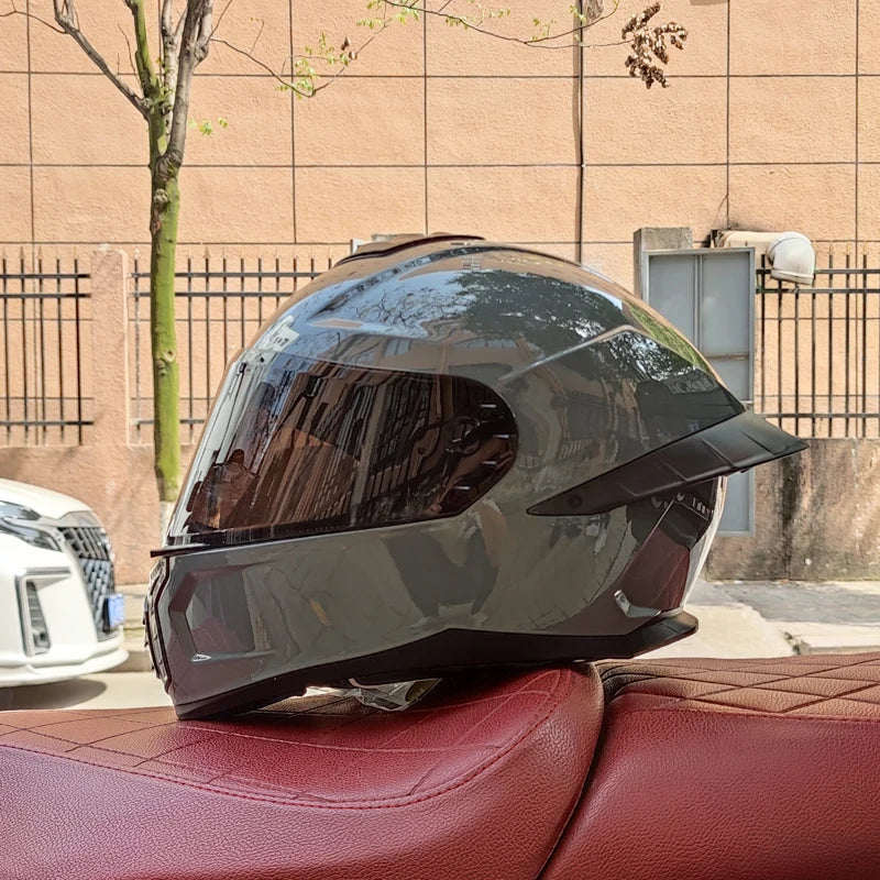 Virtue Motorcycle Helmet Men and Women Summer DOT Anti-fog ECE Helmet Full Cover Four Seasons Universal Winter Warm Personality