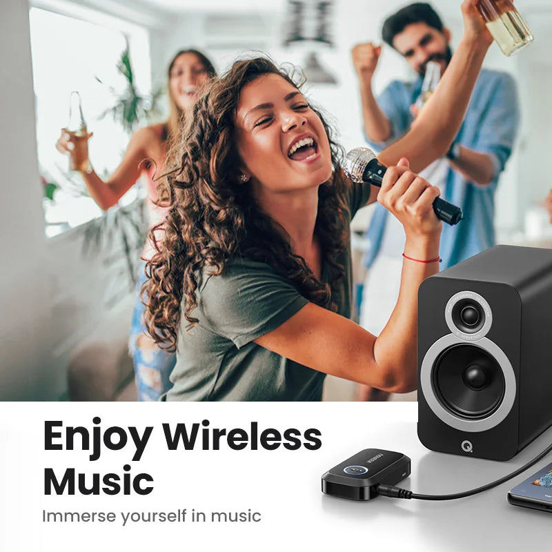 UGREEN Bluetooth Car Receiver Adapter 3.5mm AUX Jacks for Car Speakers Audio Music Receiver Hands Free Bluetooth 5.3 Adapter