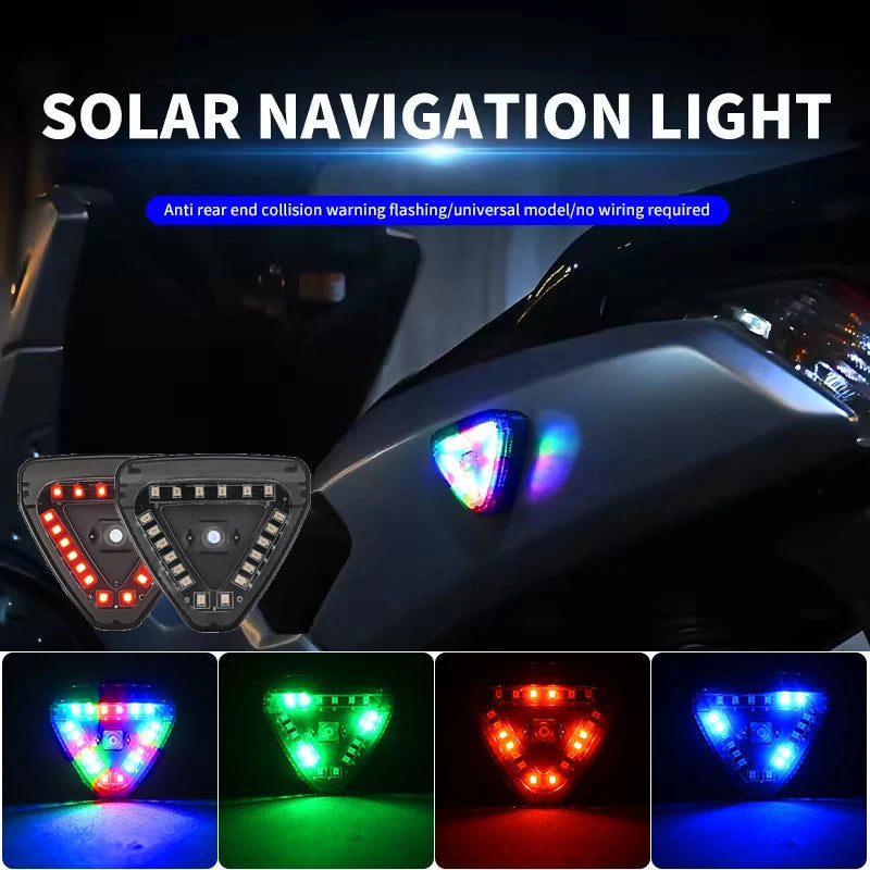 Wireless LED Warning Light Solar Strobe Lights USB Colorful Waterproof Flashing Siganl Lamp Motorcycle Car Motorbike Accessories