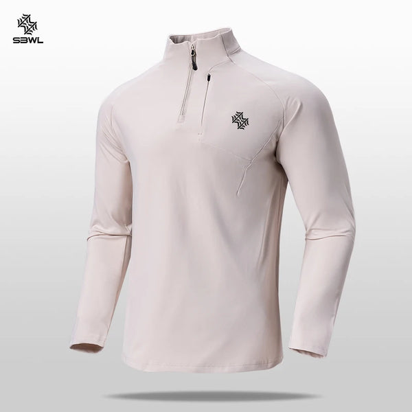 SBWL Autumn/Winter New Men's Outdoor Sports With a Base Shirt Running Skiing Mountaineering Fitness Sports Long Sleeve T-Shirt