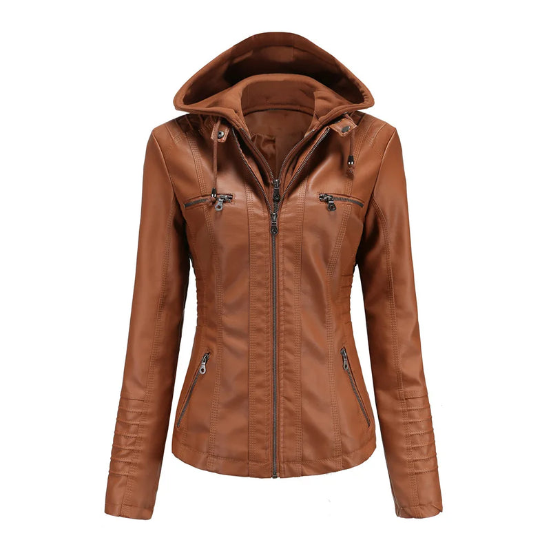 2026 New Women Autumn Faux Leather Jackets Coats, Women Black PU Motorcycle Leather Clothes for Women Jacket Coat XS-7XL