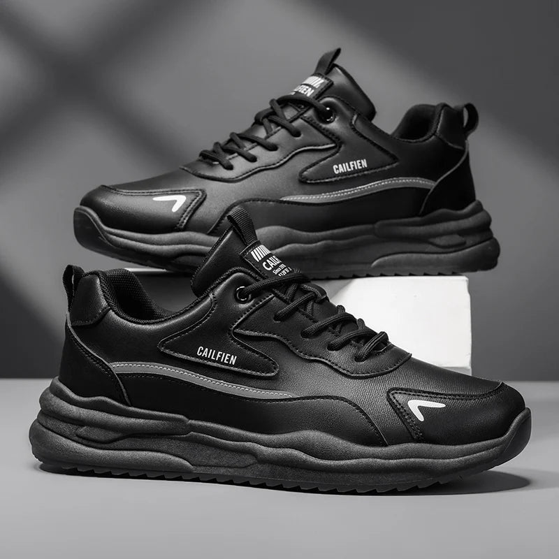 Mens Running Shoes 2025 Autumn New High-end White Thick Soled Sneakers Breathe Cushioning Outdoor Street Casual Sneakers for Men