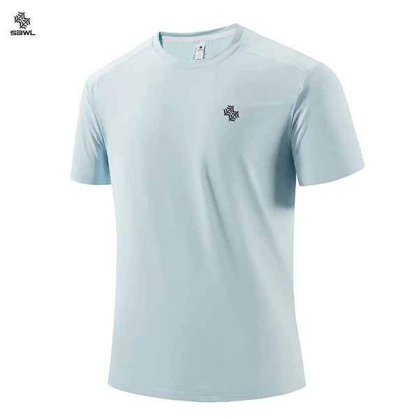 SBWL Summer Men's Breathable Fitness Quick Drying T-Shirt Fashion High Quality Leisure Outdoor Running Short Sleeve Gym Tops