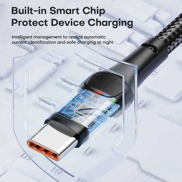 ខ្សែសាក USB Type C ដល់ USB C 100W PD សាកលឿន ខ្សែសាកទិន្នន័យ សម្រាប់ Macbook Samsung Huawei Xiaomi Type-C USB C Cable 3M