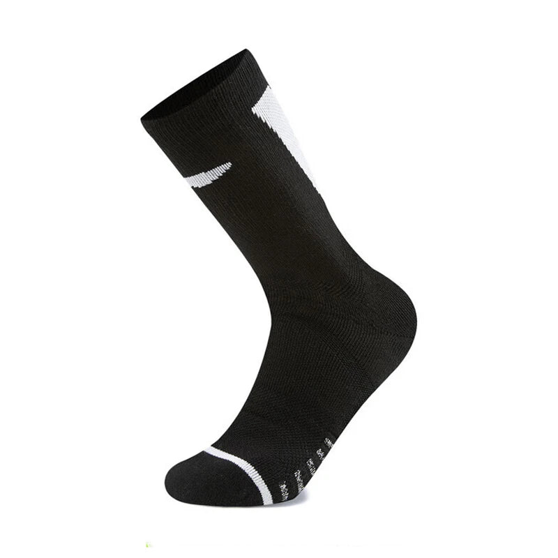 ស្រោមជើងបាល់បោះ LiNing Unisex CBA ទំហំ 22-28cm ពណ៌ខ្មៅ ស ស្រោមជើងទាន់សម័យសម្រាប់បុរស និងស្ត្រី AWLV007