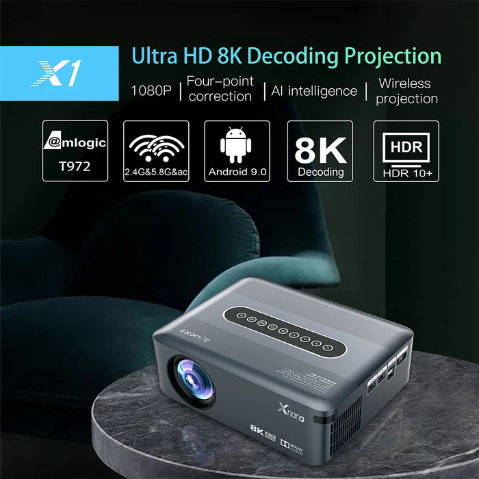Transpeed Projector 4K 1080P 8K video 300ANSI LED Android Projectors 12000Lumens BT5.0 Dual wifi Full HD HDR10+ For Home Theater