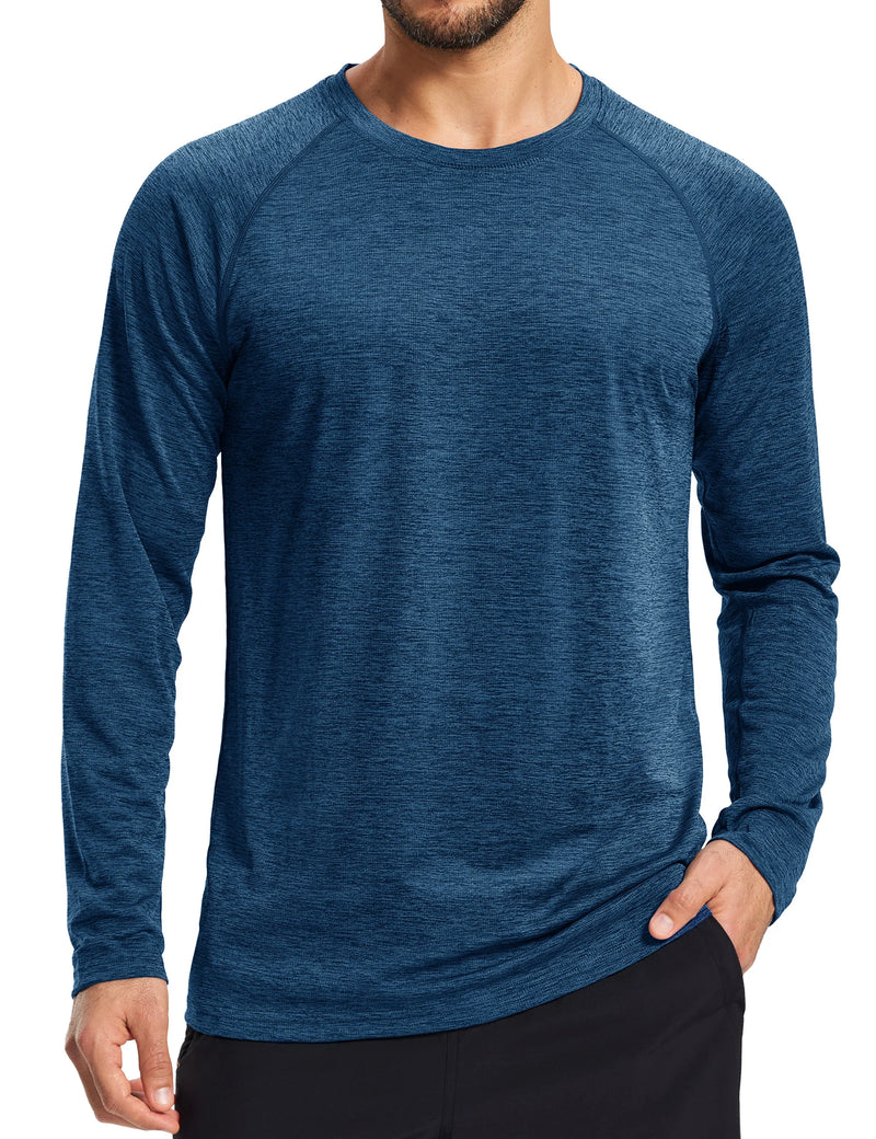 TACVASEN Men's UPF 50+ Sun Protection Long Sleeve T-Shirt Quick Dry Breathable Athletic Tee Running Fishing Hiking Workout