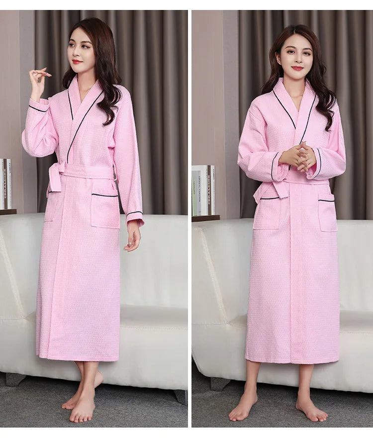អាវងូតទឹក Kimono សម្រាប់នារី ទំហំធំ រលុង រដូវស្លឹកឈើជ្រុះ រដូវរងា អាវងូតទឹកដៃវែង កប្បាស 100% រ៉ូបងូតទឹក អាវគេងសម្រាប់ងូតទឹក ប៉ាហ្សាម