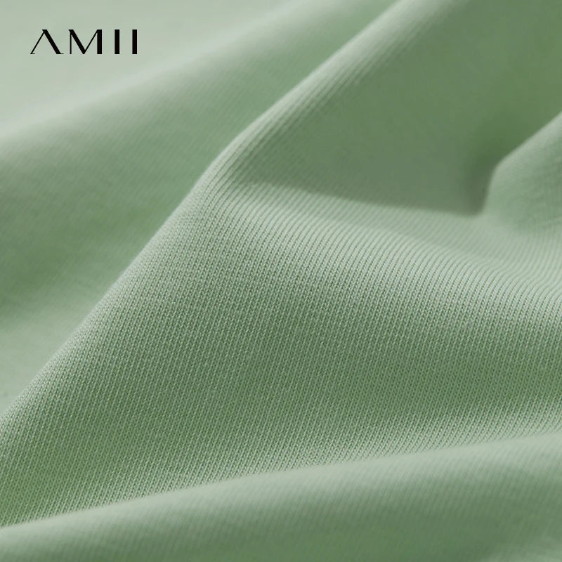 Amii Women's 2026 Summer T-shirt Loose Mid Length Letter Embroidery Dopamine Colorful Tees Gradient Female T-shirt 12512011