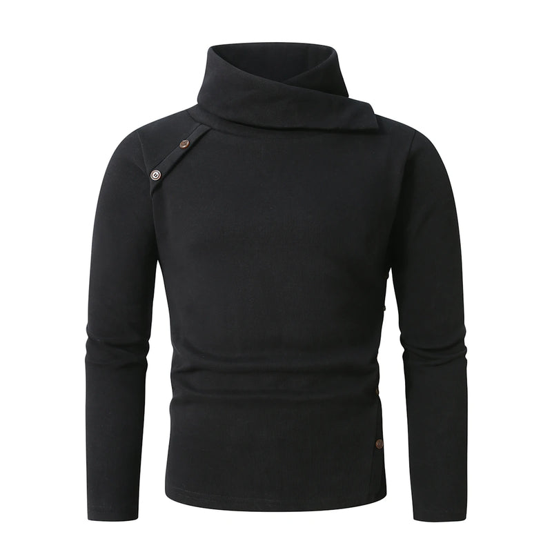 Winter Men's White Turtleneck Sweater, British-style Black Pullover, Asian Sizes M-4XL. New 2026