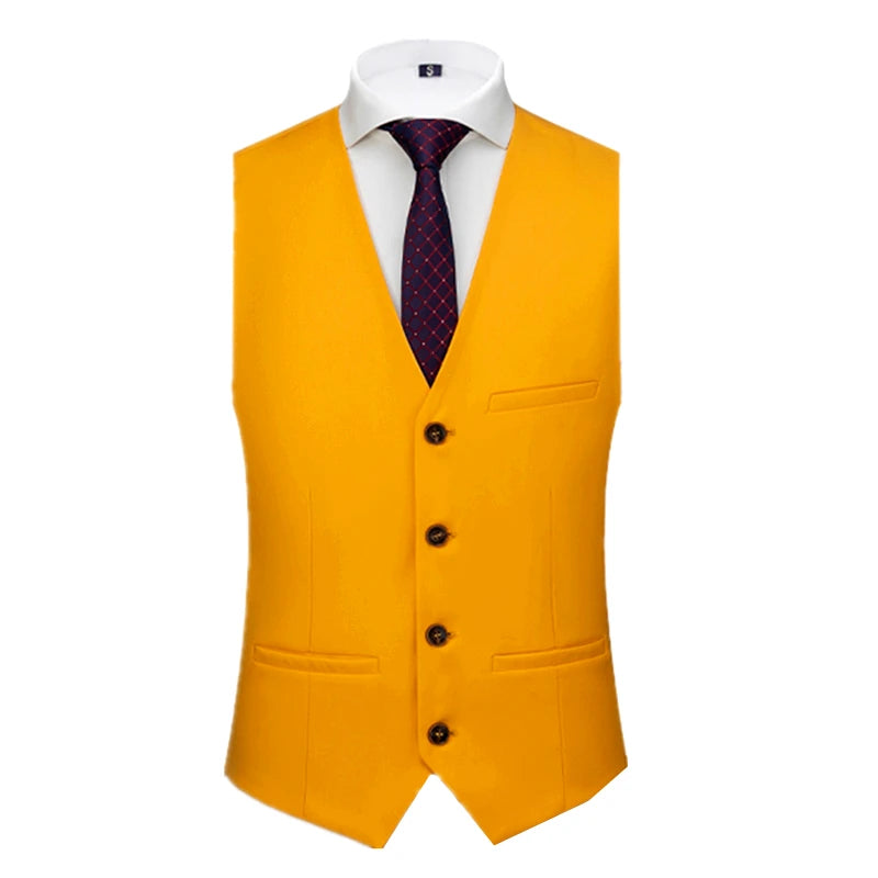 Asian Size Men's Sleeveless Vest, Single-breasted V-neck Vests Jacket, 26 Colors Can Choose From Waistcoat.