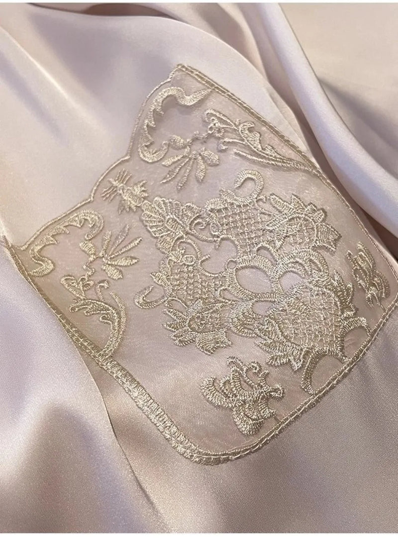 Ice Silk Nightgowns Woman Sleep Thin Night Wears for Females New Pajamas Dress Sleepwear Women's Loungewear One Piece Homewear