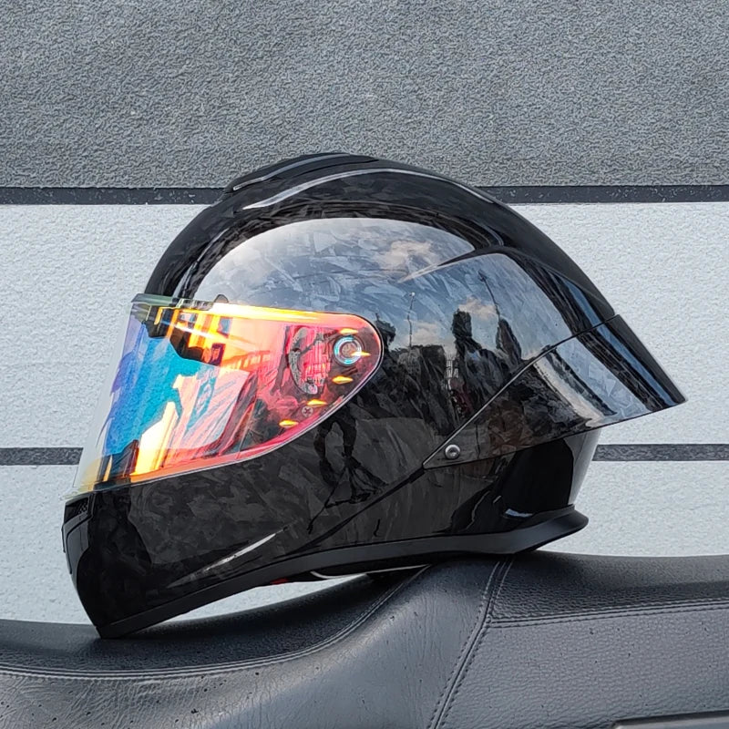 DOT Approved Full Face Motorcycle Helmet Solid ABS Shell Personality Big Spoiler Wind Resistant Motorbike Casco Capacete
