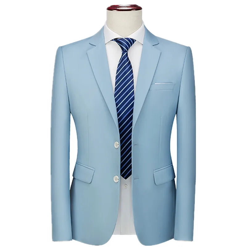 Men's Rose Red Suit Jacket, Wedding/Office Slim-fit Formal Coat, Asian Size M-6XL,Available in Blue, Gray, Black, Purple, Green