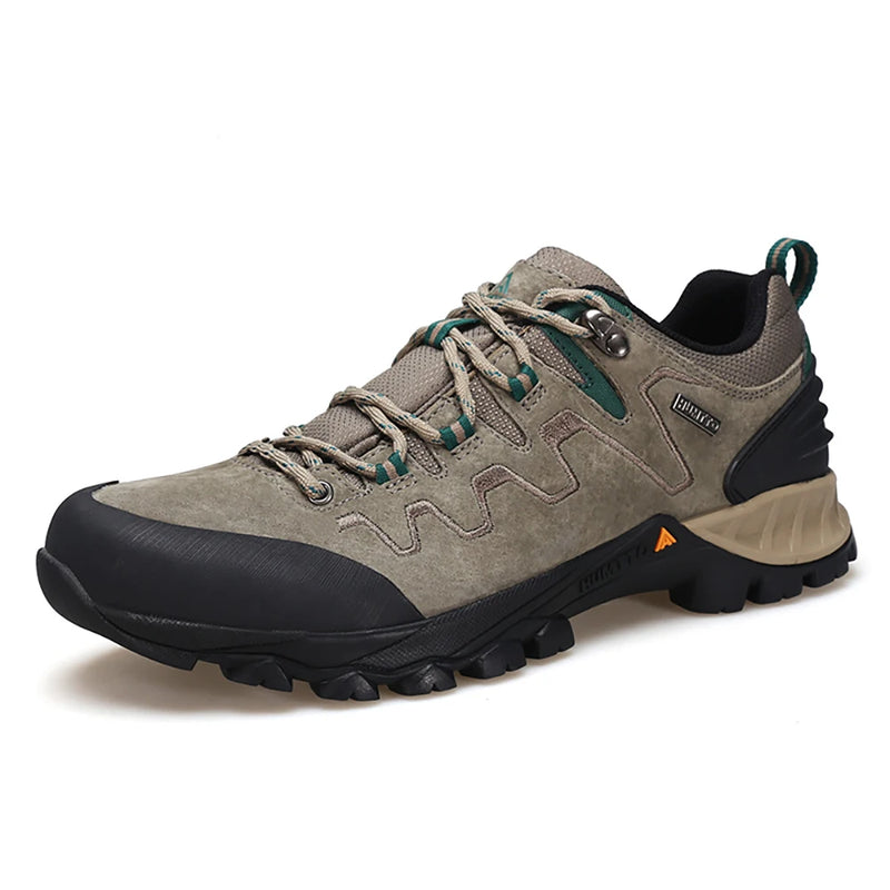HUMTTO Outdoor Sneakers for Men Genuine Leather Hiking Boots Mens Luxury Designer Climbing Trekking Sports Safety Work Man Shoes