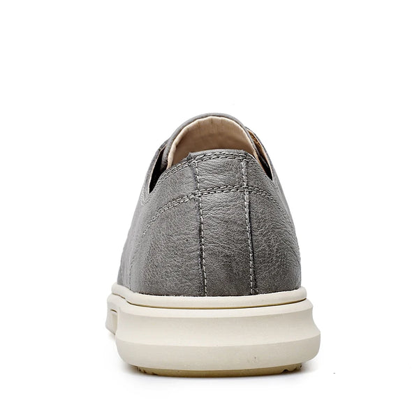 Spring Autumn Mens Korean Style Leather Casual Shoes Men Lace Up Flat Shoes Comfortable