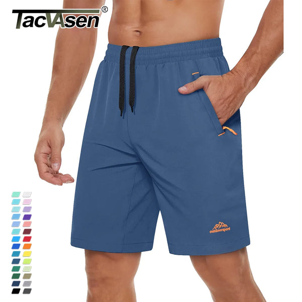 TACVASEN Quick Dry Athletic Running Shorts with Zipper Pockets Men's Summer Shorts for Gym Training Workout Hiking Casual Shorts