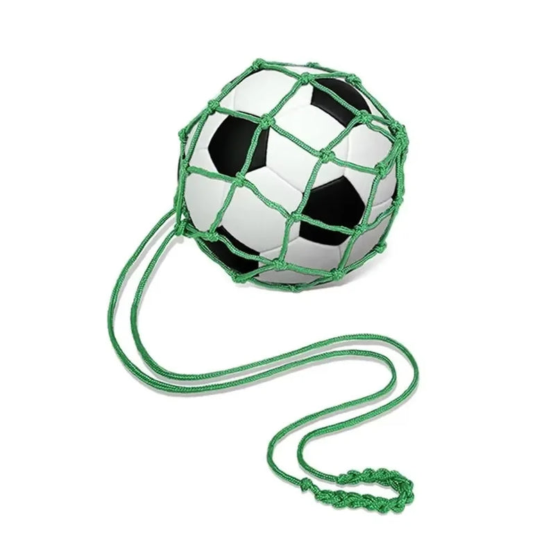 Youth Football Self Trainer Kick Net Pocket Professional Outdoor Sport Nylon Net Basketball Bag Solid Mesh Soccer Ball Carry Bag
