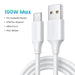 UGREEN 100W USB Type C Cable 6A For Huawei Honor 66W Fast Charging Charger USB C Data Cord Cable For Xiaomi USB C Super Charge White CHINA