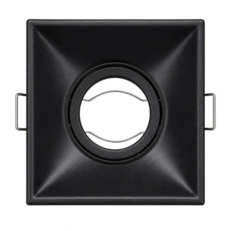 ស៊ុមភ្លើងបំភ្លឺ JOYINLED GU10 MR16 ការតុបតែងពិដាន LED ដែលអាចលៃតម្រូវបានសម្រាប់អំពូលភ្លើងកាត់ចេញ 60mm ពណ៌ខ្មៅ ស