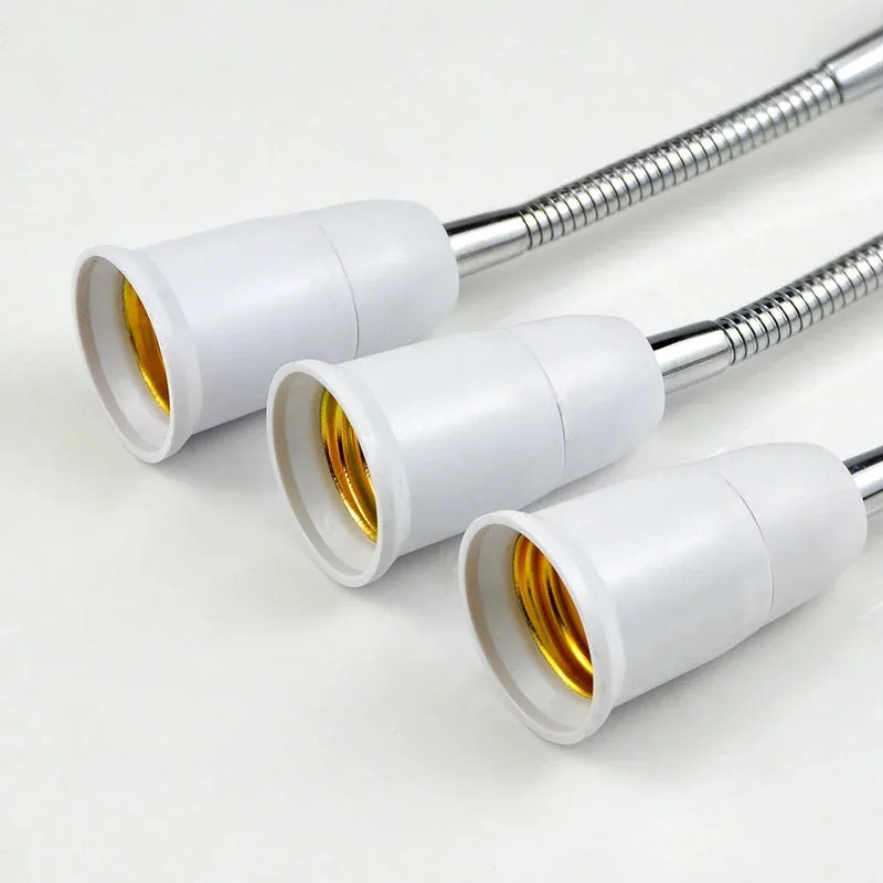 ឧបករណ៍ភ្ជាប់ចង្កៀង LED ទំហំ 20 សង់ទីម៉ែត្រ 30 សង់ទីម៉ែត្រ E26/E27 អាចបត់បែនបាន E26 ទៅ E27 ឧបករណ៍ភ្ជាប់ចង្កៀងសម្រាប់ប្តូរចង្កៀង LED