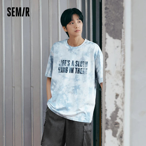 អាវយឺតបុរស Semir ឆ្នាំ ២០២៦ ប៉ាក់ដោយកប្បាសសុទ្ធ បោះពុម្ពអក្សរ ម៉ូដធម្មតា ទន់ ពាក់ប្រចាំថ្ងៃ