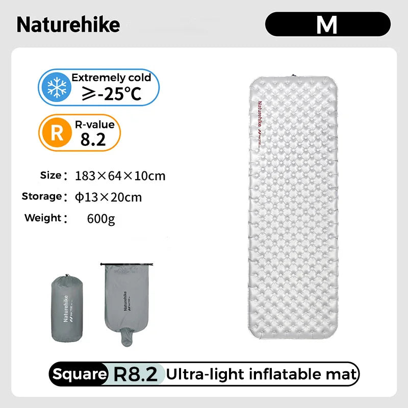 Naturehike R8.2 Inflatable Mattress Sleeping Pad Ultralight Camping Mat Air Mattress Hiking Travel Outdoors Backpacker Camp Mat