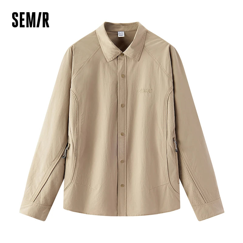 Semir Men Jacket UV Protection UPF50 Lightweight Mesh Patchwork Thin Outdoor Casual Style Autumn Sun Shirt 2026