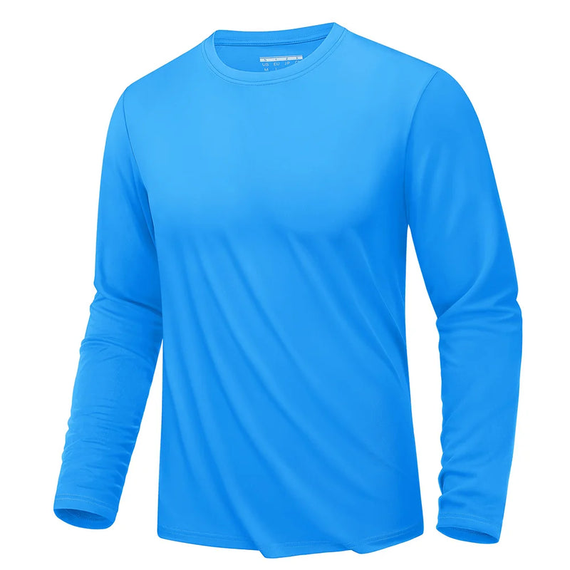 TACVASEN UPF 80+ Sun Protection T-shirts Men's Quick Dry Long Sleeve Athlectic T Shirts Performance Sports T-shirts Rash Guard