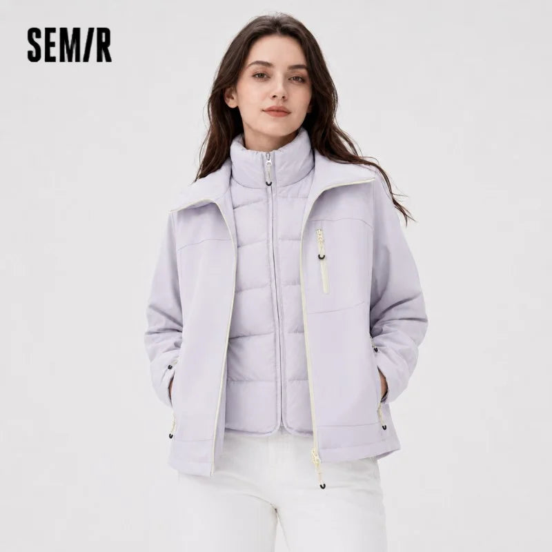 Semir Protective Down Jacket Women Winter 90% Down Fill Three-Resistant Windproof 2026 New Trendy Two-Piece Women'S Wear