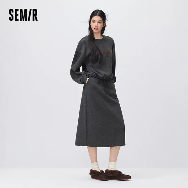 អាវយឺតរោមចៀម Semir សម្រាប់នារី មានស្រទាប់រោមចៀម រន្ធចំហៀង រចនាតិចតួចបំផុត ពាក់ជាស្រទាប់ៗសម្រាប់រដូវរងាថ្មី ឆ្នាំ២០២៦ សម្រាប់ពាក់ប្រចាំថ្ងៃ