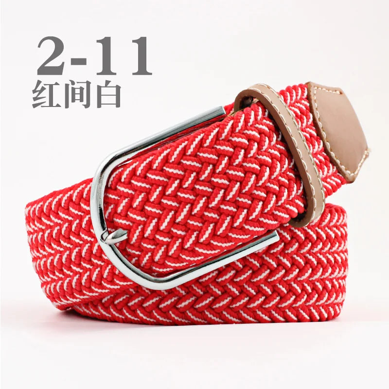 105cm Stretch Woven Belt, Unisex Canvas Belts Fashion Casual Student Belt Women Cinturon Male Waistband.