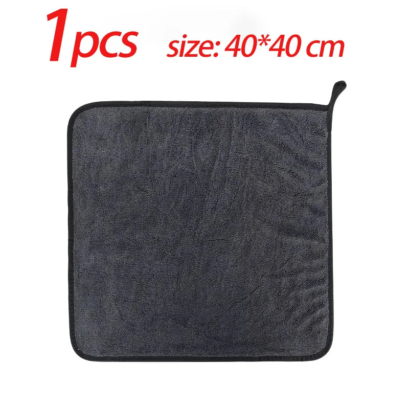 SEAMETAL 1/3/5PCS Microfiber Twist Car Wash Towel 600GSM Professional Car Cleaning Drying Cloth Towels for Car Wash Accessories