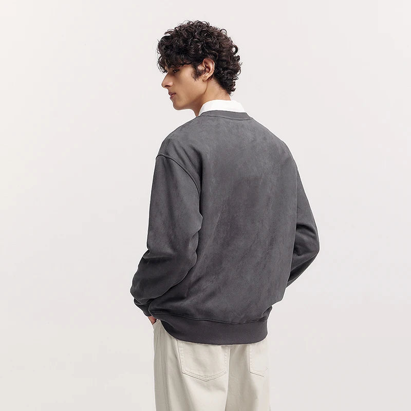 Semir Men Sweatshirt Letter Print 2026 Loose Fit Crew Neck Urban Casual Everyday Style Soft Comfortable Daily Wear Trendy