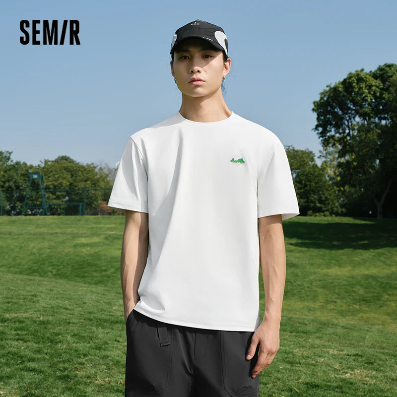 Semir Mens Tshirt 2026 Trendy Quick Dry UV Protection Antibacterial Knitted Couple Style Printed