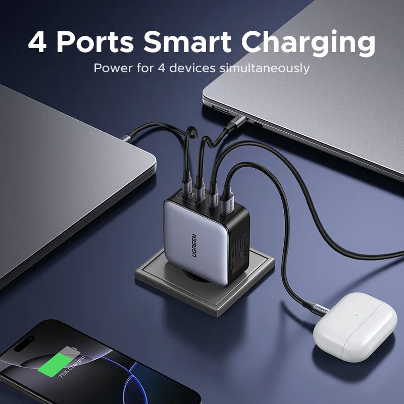 UGREEN 200W Travel GaN Charger PD 3.1 140W QC4.0 3.0 Quick Charge For Macbook Pro Laptops iPhone 18 17 Samsung S26 Xiaomi Tablet