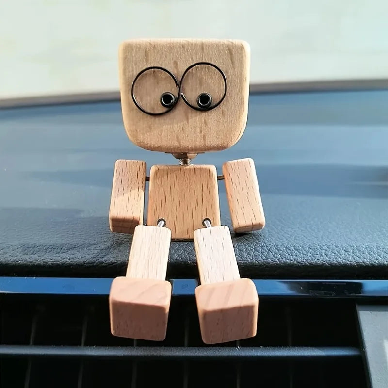 1pc Shaking Wooden for Man,12 Vivid Expression Accessories/Desktop, Bookshelf, Car Decorations,As a holiday gift.desk decoration
