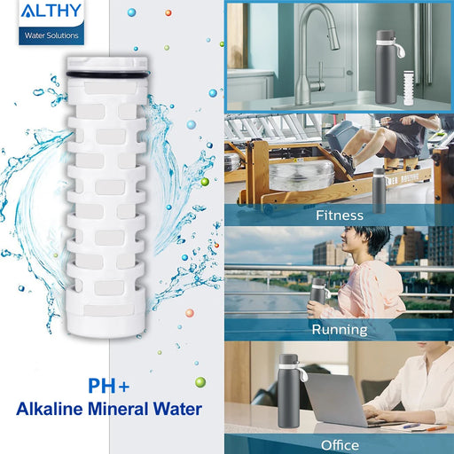 pH+ Alkaline Mineral Water Filter Replacement For Insulated Stainless Steel Bottle Pitcher