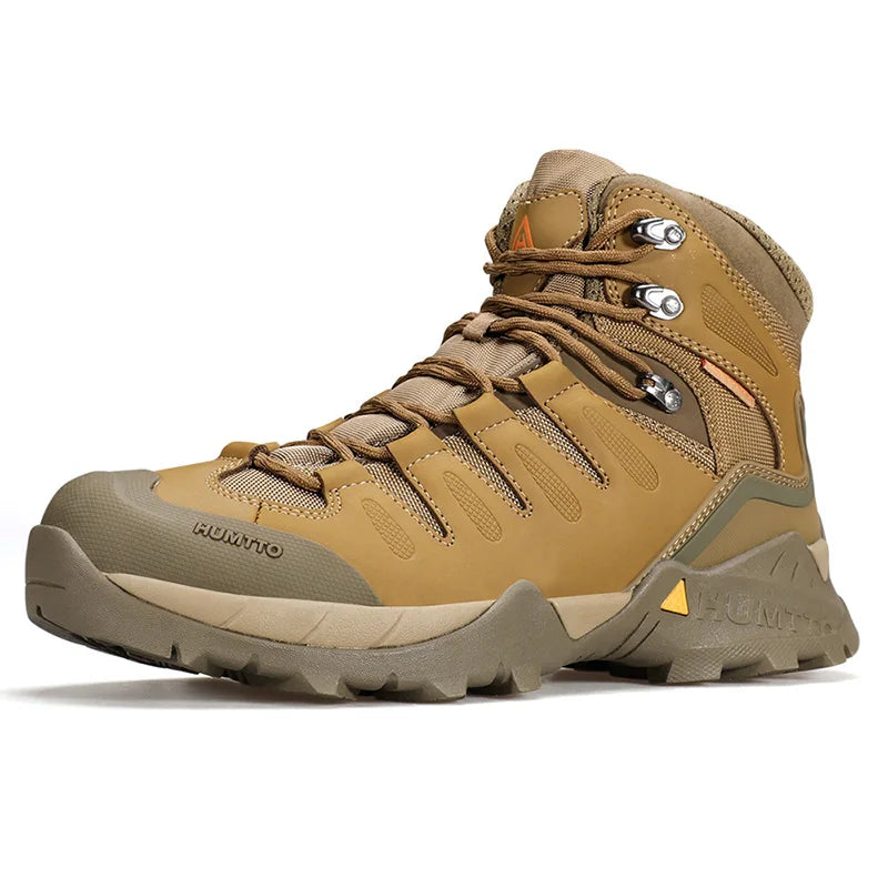 HUMTTO Non-slip Hiking Shoes Genuine Leather Outdoor Men's Sports Shoes Winter Safety Sneakers for Men Breathable Trekking Boots